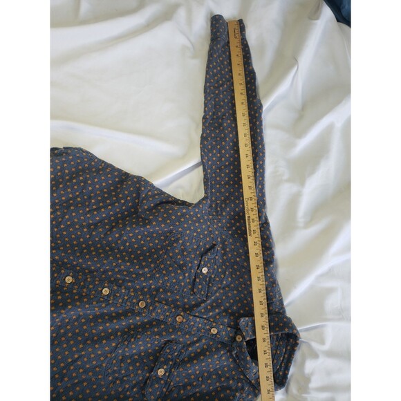 Freenote Cloth Double Pocket Arrow Flannel Blue Button Up Shirt Mens Medium - Picture 9 of 15